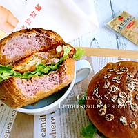 燕麦紫薯汉堡#丘比沙拉汁#的做法图解5