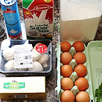 曼步厨房 - 舒芙蕾蘑菇蛋饼的做法图解1