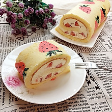 草莓奶油蛋糕卷#舌尖上的春宴#