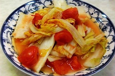 大白菜炒西红柿
