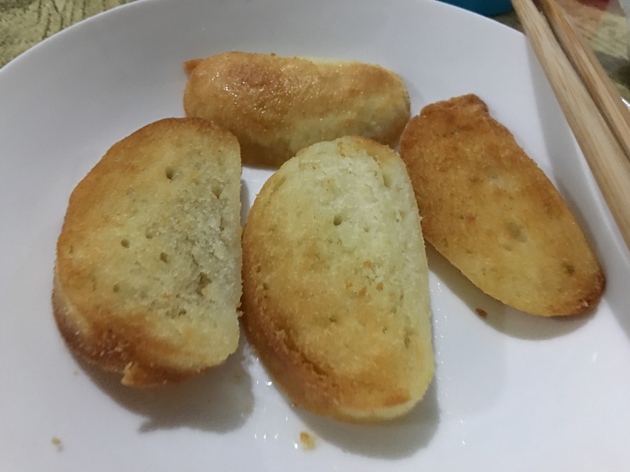 Pan fried white bread