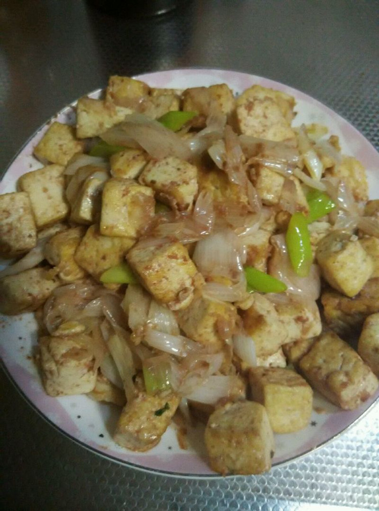 快手菜——虾酱炒豆腐的做法