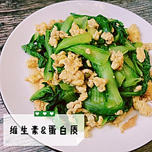 低脂又营养，5分钟小白菜炒蛋