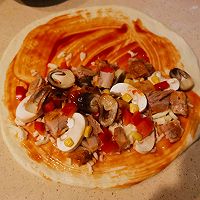 #2021趣味披萨组——芝香“食”趣#奥尔良鸡腿饺子披萨的做法图解10