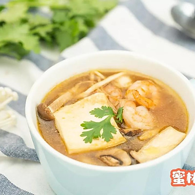 虾仁菌菇烩豆腐