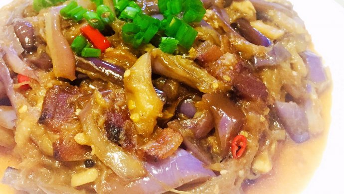 腊肉炒茄条