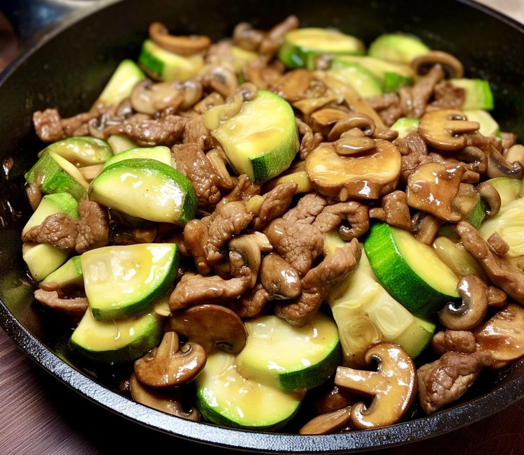西葫芦口感爽脆，搭配牛肉、口蘑的嫩滑真的绝绝子哇的做法