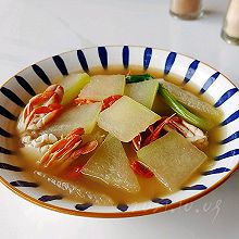 青菜红蟹白瓜汤