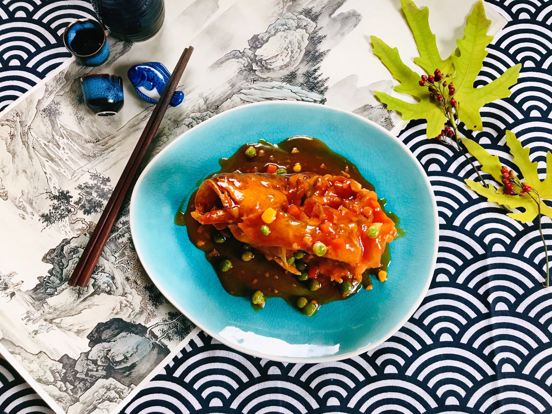 Yellow croaker in tomato sauce with sugar and vinegar