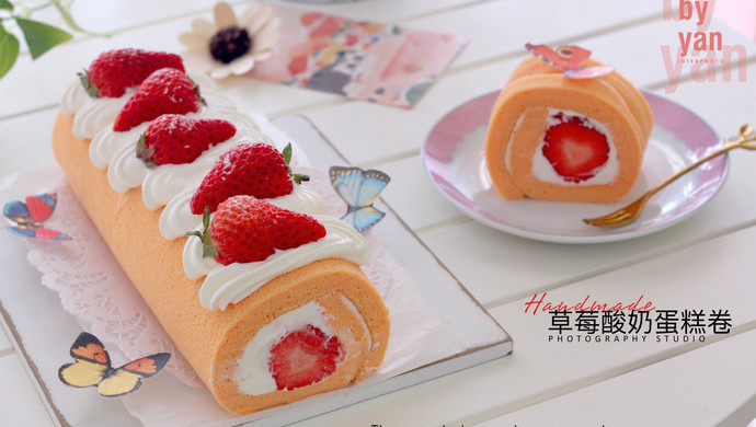 草莓酸奶蛋糕卷