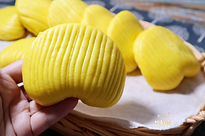 南瓜贝壳馒头（不加一滴水❗️一次发酵‼️）果蔬馒头夹