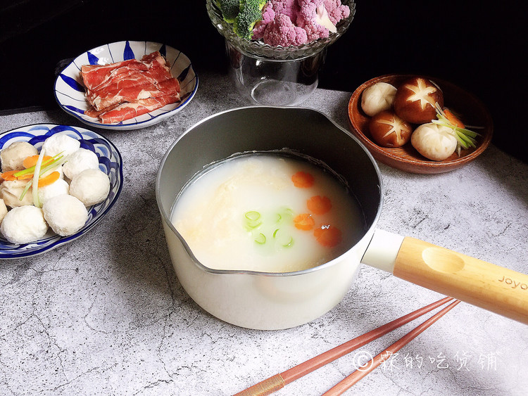 一人食 养生粥底小火锅的做法