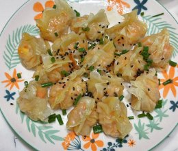 快手早餐——虾仁肉沫烤馄饨的做法