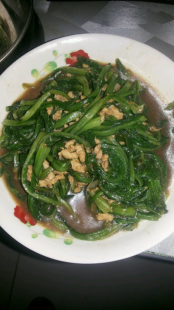 耗油肉末油麦菜