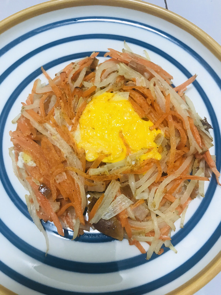 萌哒哒的营养美味鸟巢蛋饼的做法