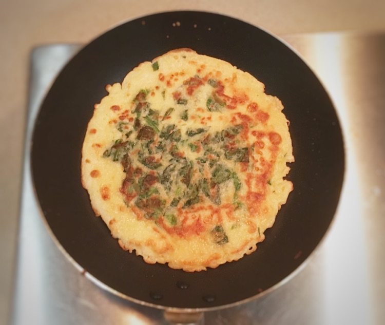 菠菜鸡蛋饼