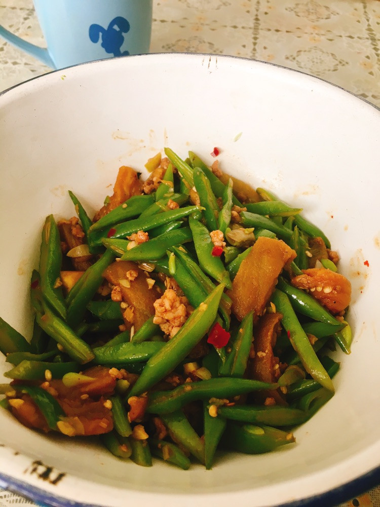 肉末豆角茄子的做法