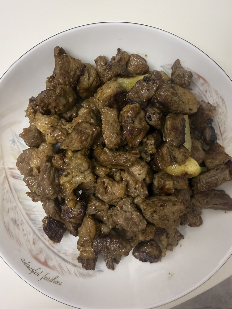 超简单-香煎牛肉粒的做法