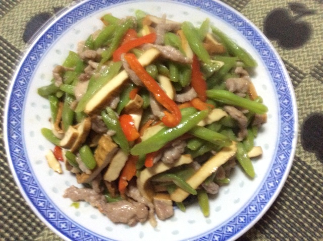 四季豆香干炒肉丝