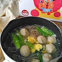 #做道懒人菜，轻松享假期#小白菜肉丸汤面的做法图解10