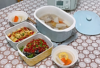 北鼎蒸炖锅食谱｜萝卜玉米筒骨汤➕剁椒鱼头➕豆腐煲的做法