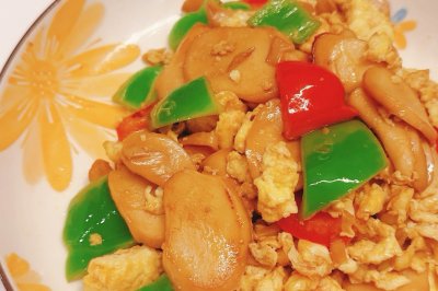 家常小炒丨鸡蛋炒杏鲍菇