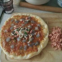 不用烤箱的鲜虾火腿肠比萨的做法图解11