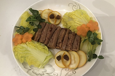 蔬菜火腿摆盘
