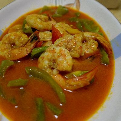 泰式红咖喱虾仁