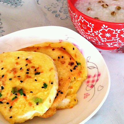 早餐系列→香煎馒头片+绿豆粥