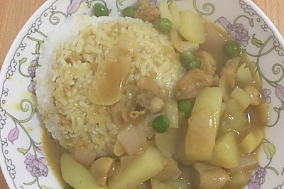 咖喱鸡腿饭