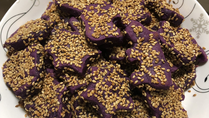 健康可爱的紫薯糯米饼