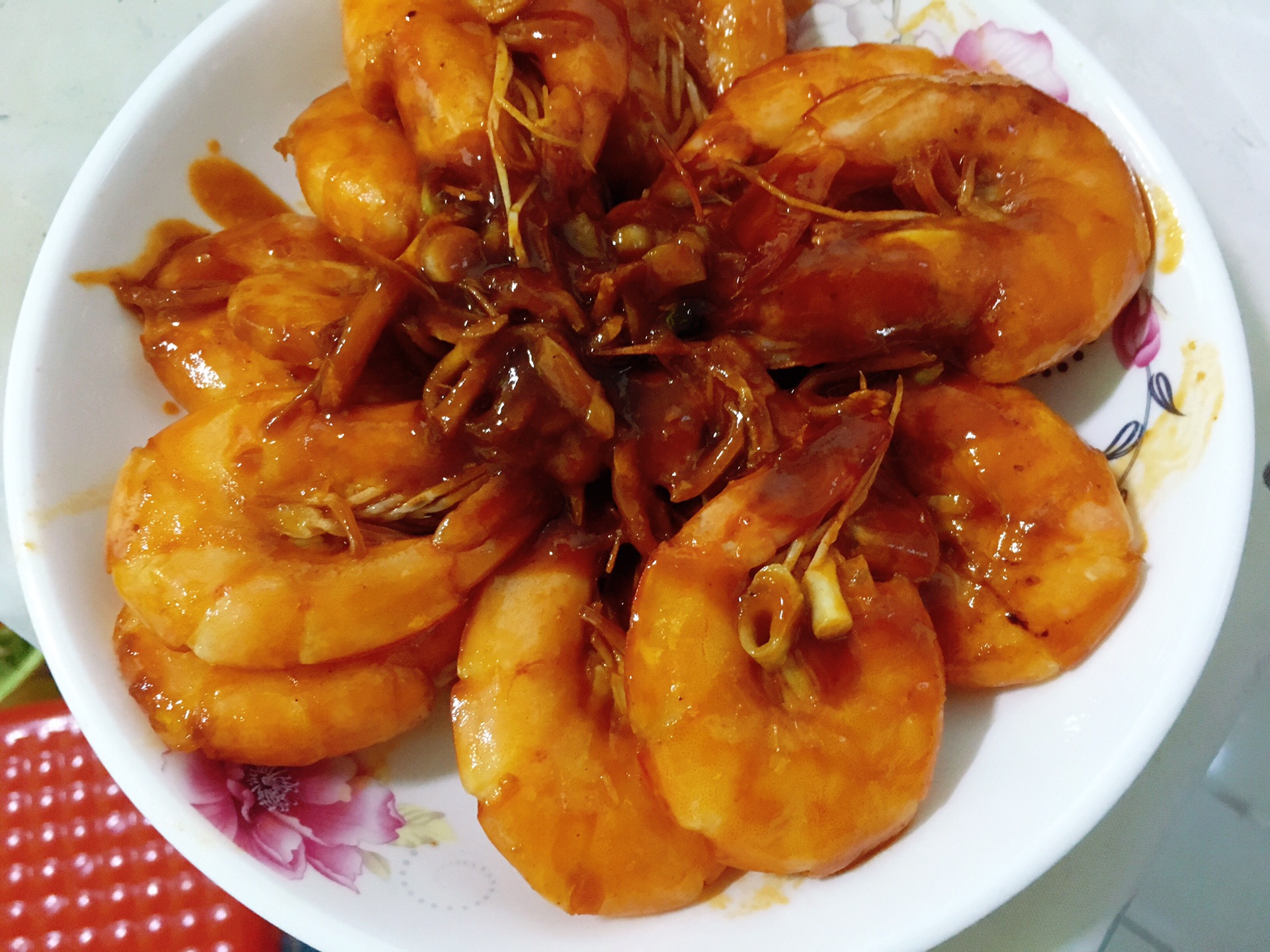 Braised prawns