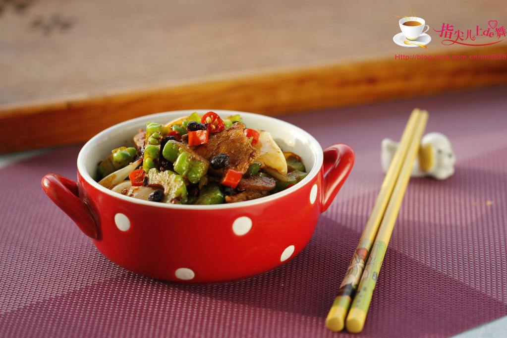 Fried bitter gourd with Ganma