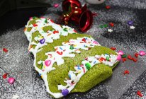 烫面抹茶海棉蛋糕圣诞树的做法