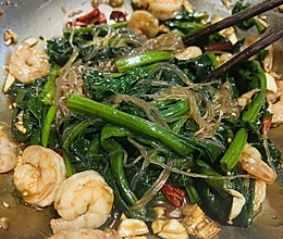 菠菜虾仁拌粉丝的做法