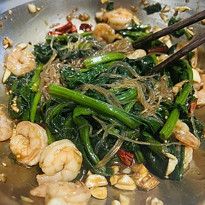 菠菜虾仁拌粉丝