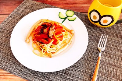 蘑菇意大利面-专治挑食