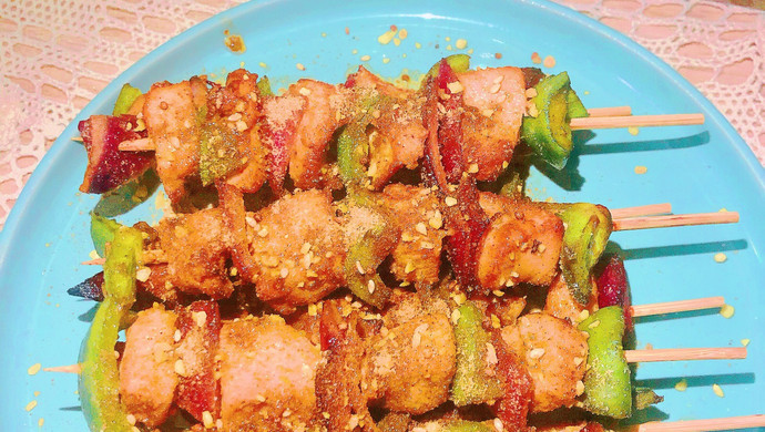 彩椒鸡肉串