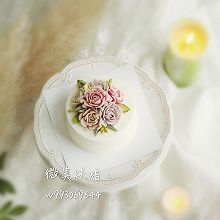 豆沙裱花蛋糕#韩花