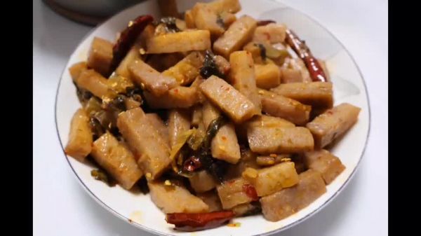 炒魔芋豆腐