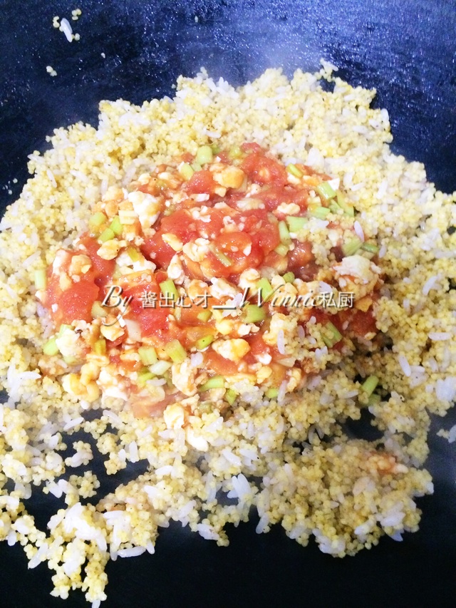 #金龙鱼外婆乡小榨菜籽油【私房蕃茄炒小米饭】的做法图解6