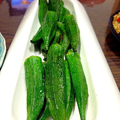 盐烤秋葵、杏鲍菇