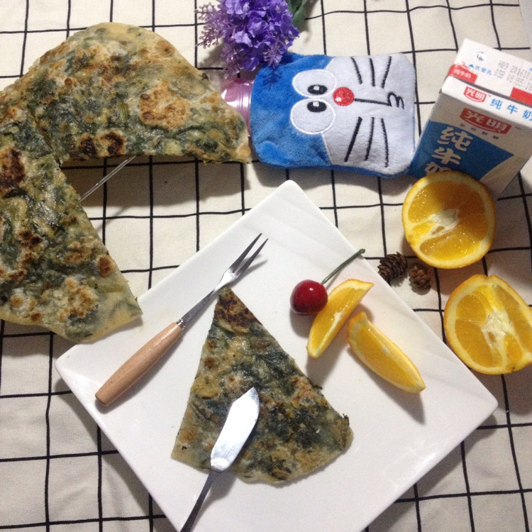 蒲公英猪肉陷麦饼的做法