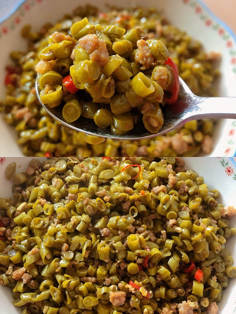 酸豆角炒肉末的做法