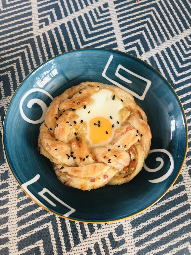 烤箱版花环手抓饼的做法