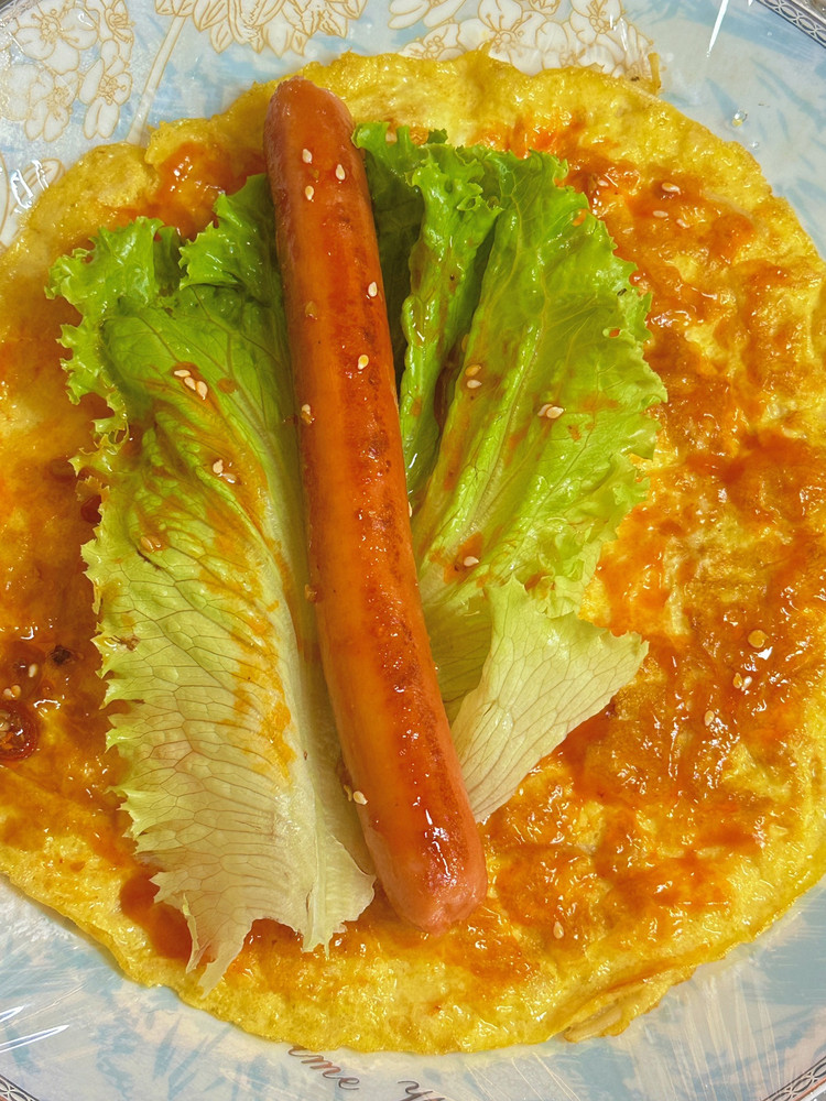 金针菇鸡蛋卷饼的做法
