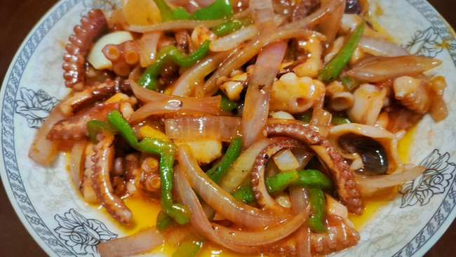 韩式甜辣酱炒八爪鱼的做法
