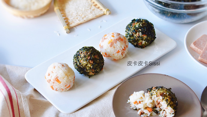 十分钟健康早餐：韩国午餐肉蔬菜饭团