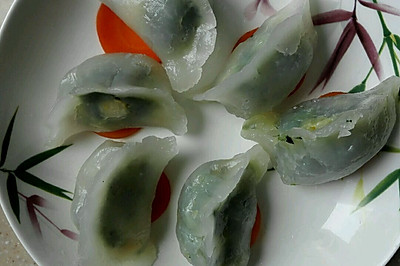 水晶菠菜饺